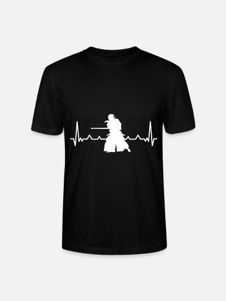 Heartbeat Kendo Japanischer - Stanley/Stella Unisex Bio-T-Shirt CRAFTER - Schwarz