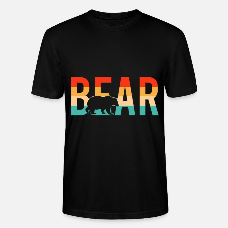 Bär bear retro - Stanley/Stella Unisex Bio-T-Shirt CRAFTER - Schwarz