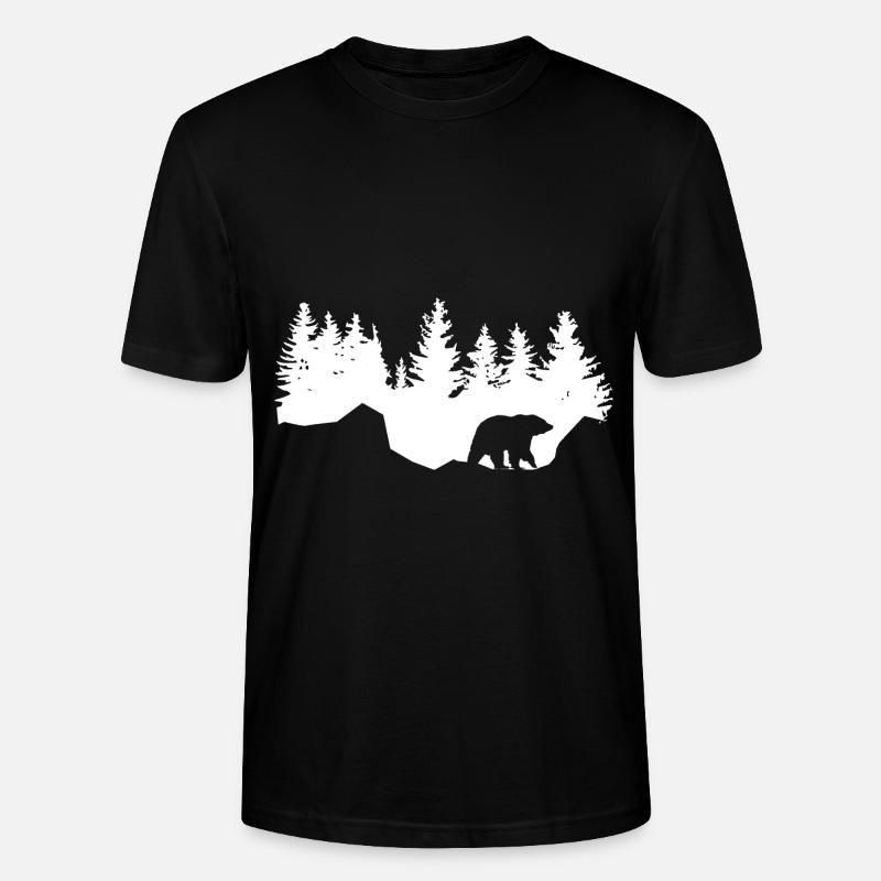 Trees - Bear - - Stanley/Stella CRAFTER Unisex Organic T-Shirt - black