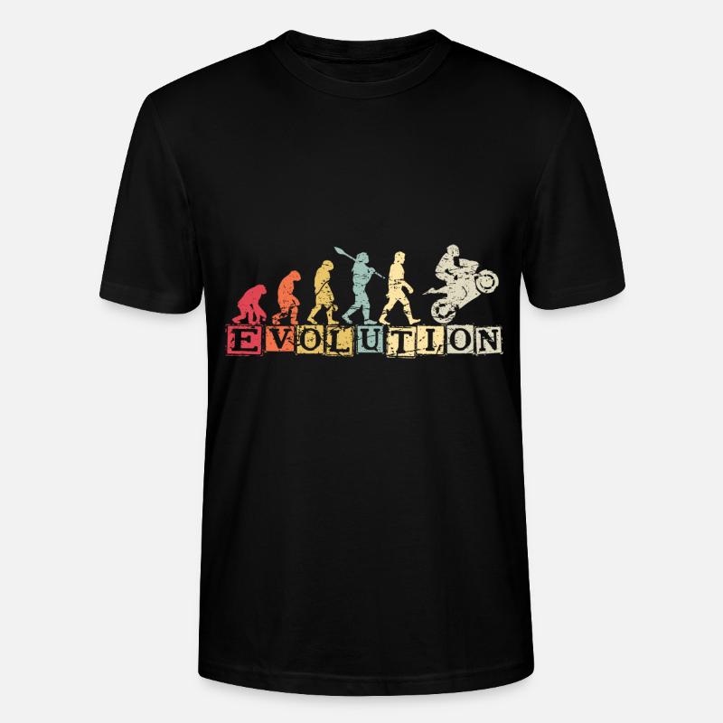 Motorcycle Evolution Sunset Vintage Biker - Stanley/Stella CRAFTER Unisex Organic T-Shirt - black