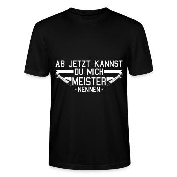 Heizungsbauer Meister bestanden Installateur - Stanley/Stella Unisex Bio-T-Shirt CRAFTER - Schwarz - Vorne - Alina (178cm) & Michal (187cm)
