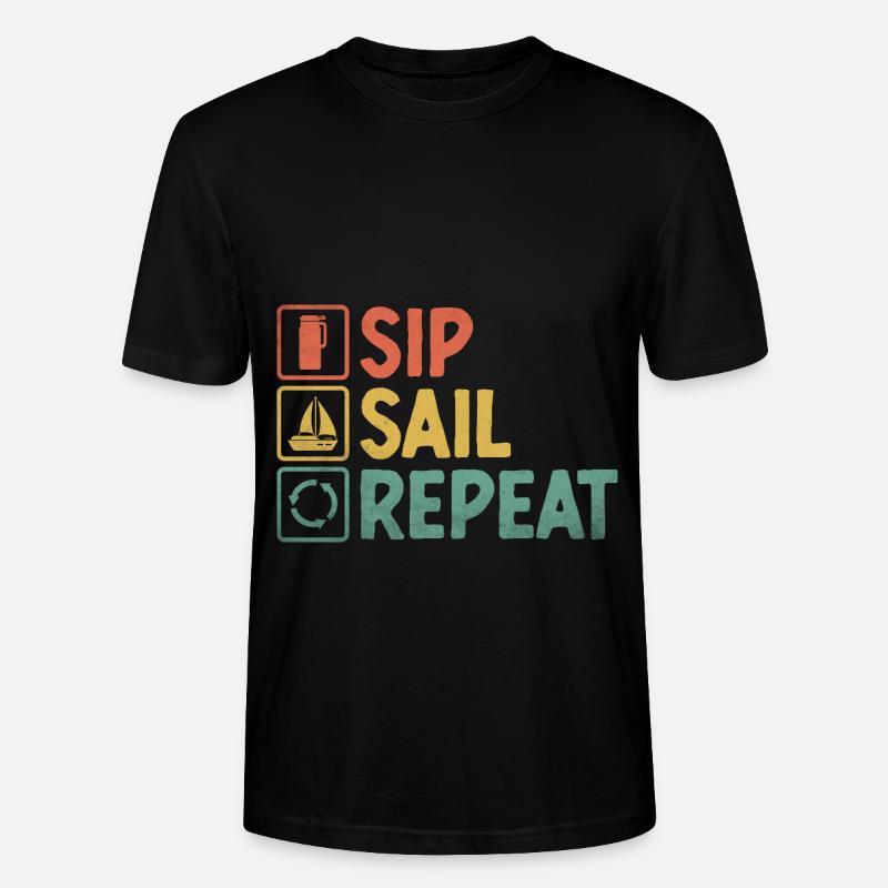 Sip Sail Repeat Paddelboot - Stanley/Stella Unisex Bio-T-Shirt CRAFTER - Schwarz