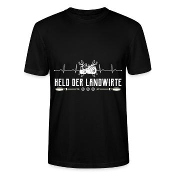 Mécanicien de machines agricoles tracteur battement de cœur - T-shirt bio CRAFTER Stanley Stella Unisexe - noir - Devant - Alina (178cm) & Michal (187cm)