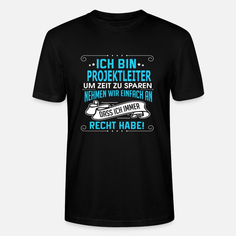 PROJEKTLEITER - Stanley/Stella Unisex Bio-T-Shirt CRAFTER - Schwarz