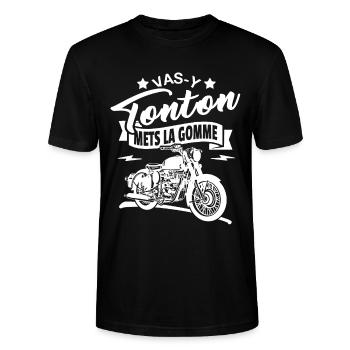 go there uncle put the eraser - Stanley/Stella CRAFTER Unisex Organic T-Shirt - black - Front - Alina (178cm) & Michal (187cm)