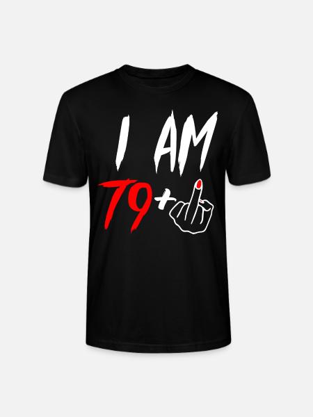 80th birthday middle finger - Stanley/Stella CRAFTER Unisex Organic T-Shirt - black