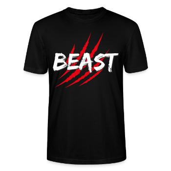 BEAST - wildcat - Stanley/Stella Unisex Bio-T-Shirt CRAFTER - Schwarz - Vorne - Alina (178cm) & Michal (187cm)