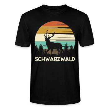 Schwarzwald Black Forest - Stanley/Stella Unisex Bio-T-Shirt CRAFTER - Schwarz - Vorne - Alina (178cm) & Michal (187cm)