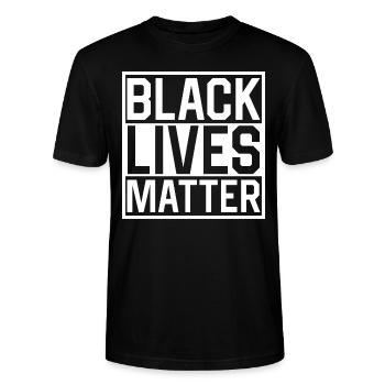Chemise Black Lives Matter BLM - T-shirt bio CRAFTER Stanley Stella Unisexe - noir - Devant - Alina (178cm) & Michal (187cm)