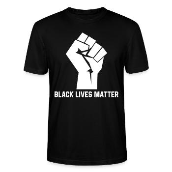 Black Lives Matter Black People Matters - T-shirt bio CRAFTER Stanley Stella Unisexe - noir - Devant - Alina (178cm) & Michal (187cm)