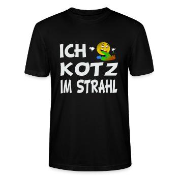 Ich kotz im Strahl Launig Genervt schlechte Laune - Stanley/Stella Unisex Bio-T-Shirt CRAFTER - Schwarz - Vorne - Alina (178cm) & Michal (187cm)