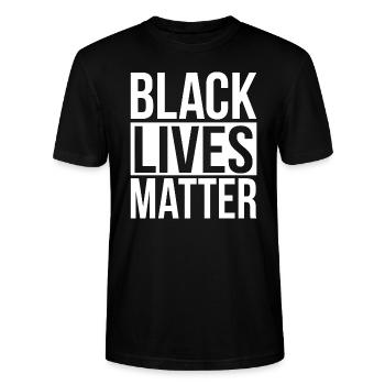Black Lives Matter - T-shirt bio CRAFTER Stanley Stella Unisexe - noir - Devant - Alina (178cm) & Michal (187cm)