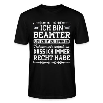 Beamter - Stanley/Stella Unisex Bio-T-Shirt CRAFTER - Schwarz - Vorne - Alina (178cm) & Michal (187cm)