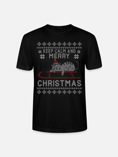 vilain chat de noël - T-shirt bio CRAFTER Stanley Stella Unisexe - noir