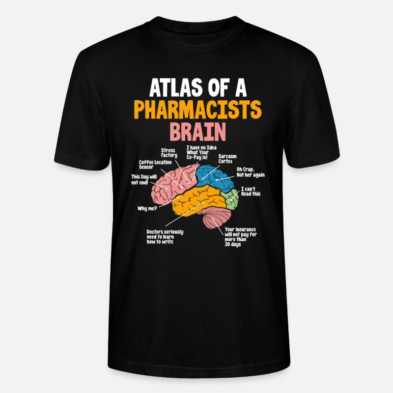 Pharmacists brain Pharmacy Technician Stud - Stanley/Stella Unisex Bio-T-Shirt CRAFTER - Schwarz
