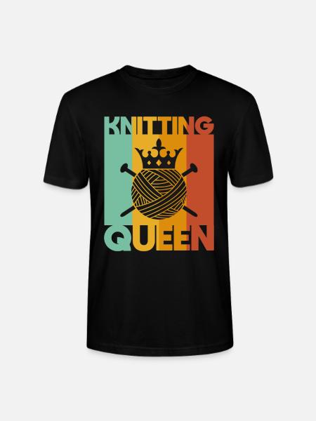 Knitting Queen Knitting - Stanley/Stella CRAFTER Unisex Organic T-Shirt - black