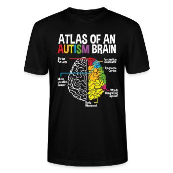An Autism Brain - Stanley/Stella Unisex Bio-T-Shirt CRAFTER - Schwarz - Vorne - Alina (178cm) & Michal (187cm)