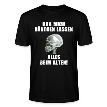 Hab mich Röntgen lassen alles OK Vogel Röntgenbild - Stanley/Stella Unisex Bio-T-Shirt CRAFTER - Schwarz - Vorne - Alina (178cm) & Michal (187cm)