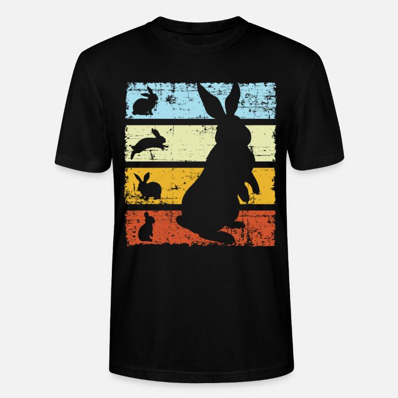 Rabbit Retro - Stanley/Stella Unisex Bio-T-Shirt CRAFTER - Schwarz