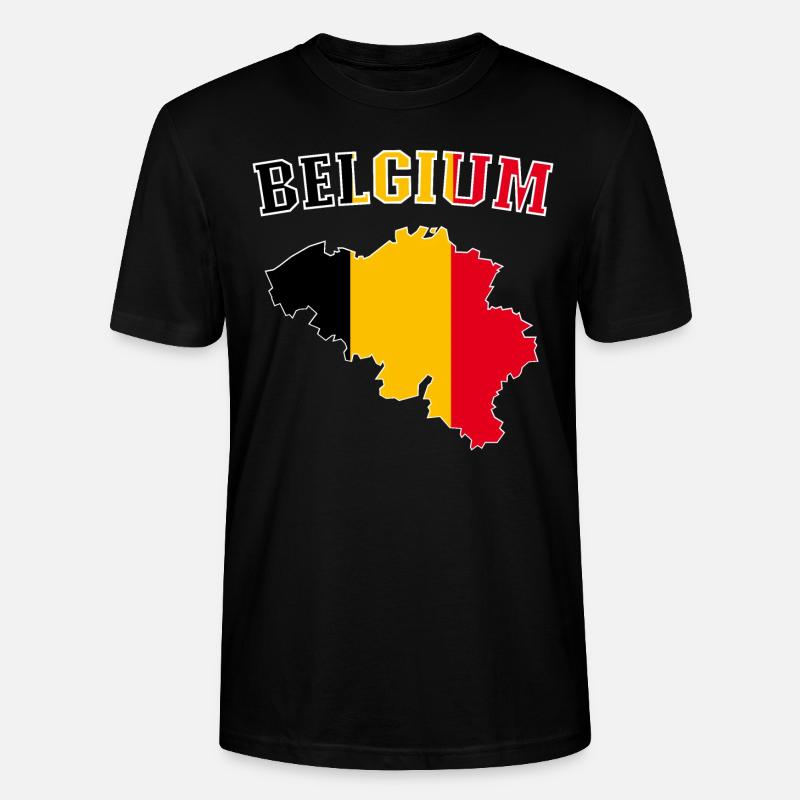 Belgien Flagge Map - Stanley/Stella Unisex Bio-T-Shirt CRAFTER - Schwarz