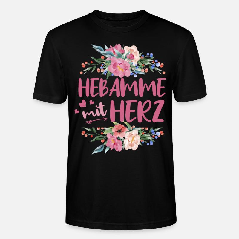 Hebamme mit Herz - Stanley/Stella Unisex Bio-T-Shirt CRAFTER - Schwarz