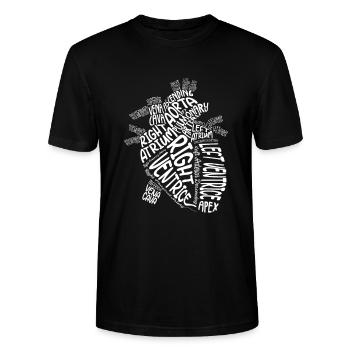 Anatomisches Herz Kardiologe Anatomie Kardiologie - Stanley/Stella Unisex Bio-T-Shirt CRAFTER - Schwarz - Vorne - Alina (178cm) & Michal (187cm)