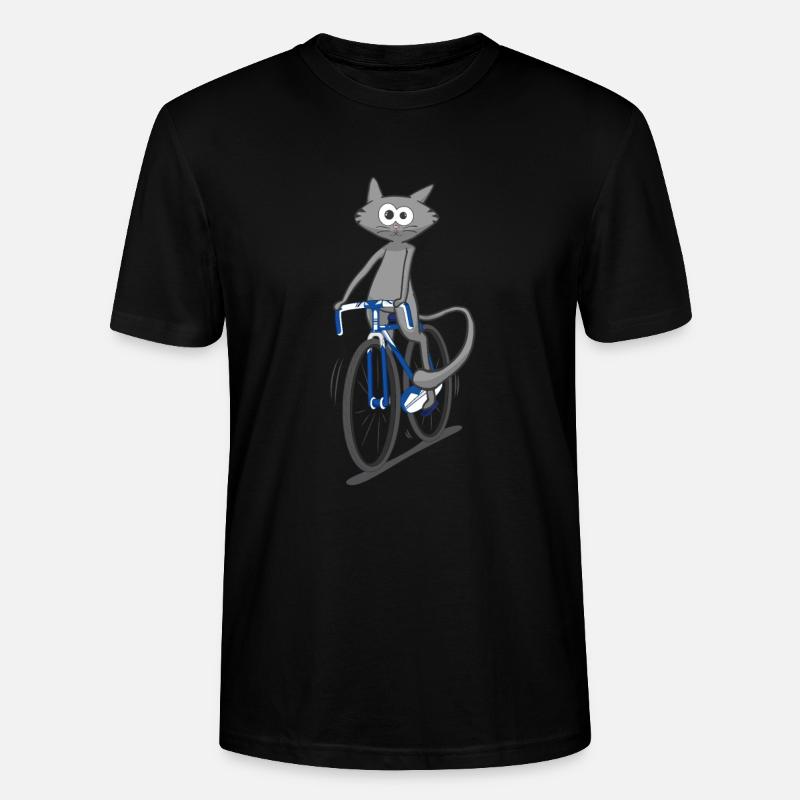 Fahrrad Katze - Stanley/Stella Unisex Bio-T-Shirt CRAFTER - Schwarz