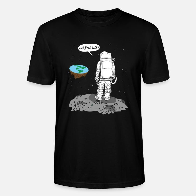 Flat Earth That Sucks Astronaute - T-shirt bio CRAFTER Stanley Stella Unisexe - noir