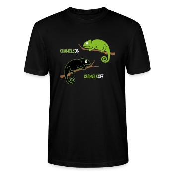 Chameleon Chameleoff - Stanley/Stella Unisex Bio-T-Shirt CRAFTER - Schwarz - Vorne - Alina (178cm) & Michal (187cm)