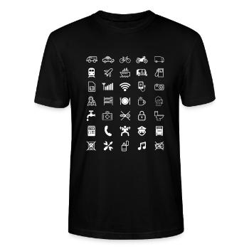 Travel Icons - Stanley/Stella Unisex Bio-T-Shirt CRAFTER - Schwarz - Vorne - Alina (178cm) & Michal (187cm)