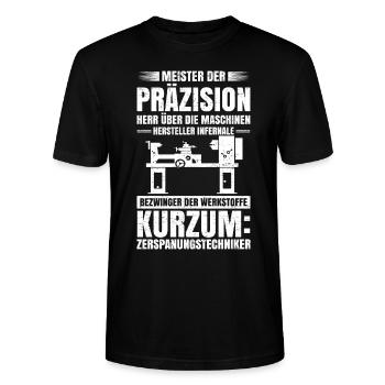 Meister Zerspanungsmechaniker Techniker Zerspaner - Stanley/Stella Unisex Bio-T-Shirt CRAFTER - Schwarz - Vorne - Alina (178cm) & Michal (187cm)