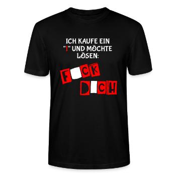 Ich Kaufe Ein I Und Möchte Lösen - Stanley/Stella Unisex Bio-T-Shirt CRAFTER - Schwarz - Vorne - Alina (178cm) & Michal (187cm)