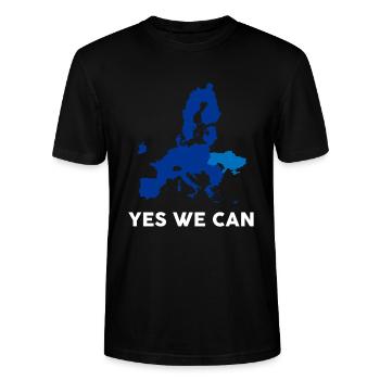 Yes We Can Ukraine Accession to EU - Stanley/Stella CRAFTER Unisex Organic T-Shirt - black - Front - Alina (178cm) & Michal (187cm)