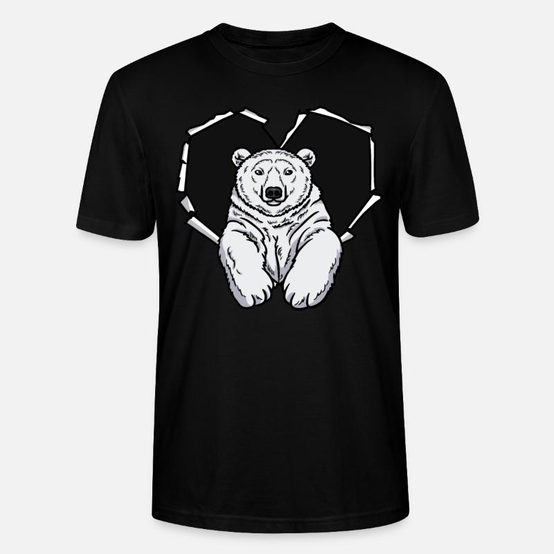 Riss Eisbär Zerrissenes Loch Eisbär - Stanley/Stella Unisex Bio-T-Shirt CRAFTER - Schwarz