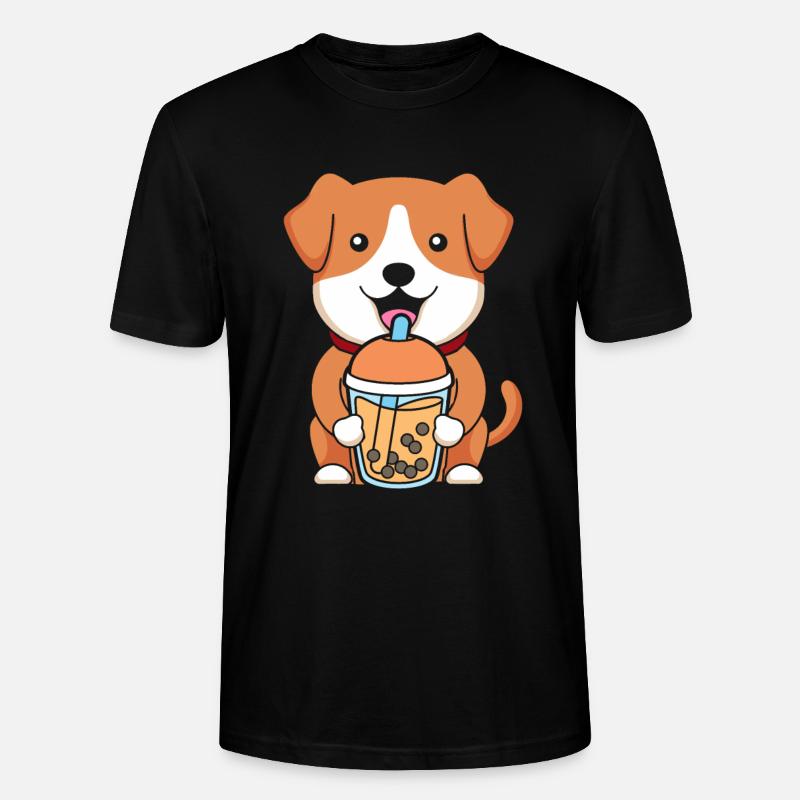 Bubble Tea Hund - Stanley/Stella Unisex Bio-T-Shirt CRAFTER - Schwarz