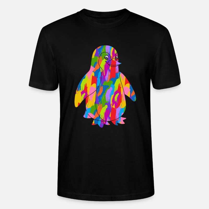 Pinguin Bunt - Stanley/Stella Unisex Bio-T-Shirt CRAFTER - Schwarz