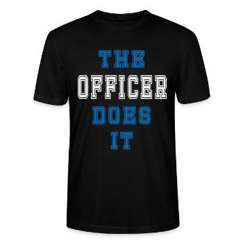 The Offizier does it Offizier Geschenk - Stanley/Stella Unisex Bio-T-Shirt CRAFTER - Schwarz - Vorne - Alina (178cm) & Michal (187cm)