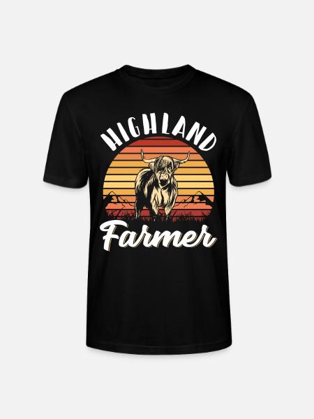 Scottish Highland Cattle Cow - Stanley/Stella CRAFTER Unisex Organic T-Shirt - black