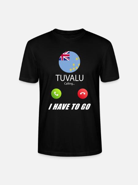 Tuvalu calls lusiger flags saying - Stanley/Stella CRAFTER Unisex Organic T-Shirt - black