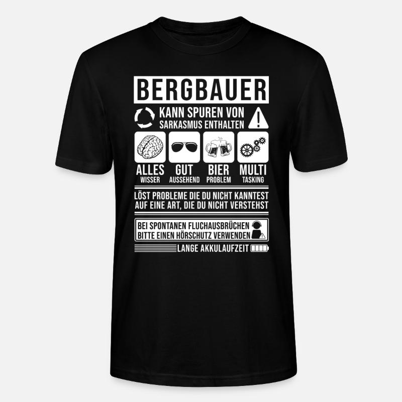 Bergbauer Spruch lustig - Stanley/Stella Unisex Bio-T-Shirt CRAFTER - Schwarz