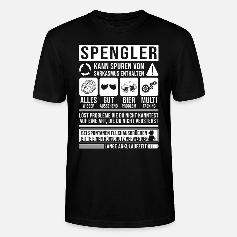 Spengler Spruch lustig - Stanley/Stella Unisex Bio-T-Shirt CRAFTER - Schwarz