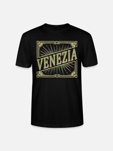 Venice Italy City Font Vintage Retro Antique - Stanley/Stella CRAFTER Unisex Organic T-Shirt - black