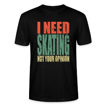 Patinage en disant drôle - T-shirt bio CRAFTER Stanley Stella Unisexe - noir - Devant - Alina (178cm) & Michal (187cm)
