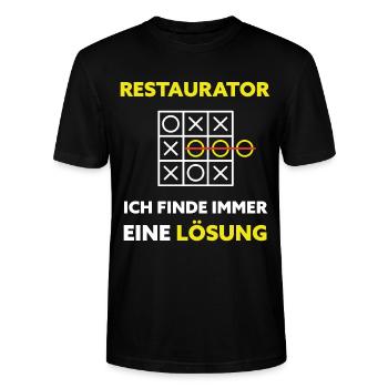 Restaurator Restaurierung Lustiger Spruch - Stanley/Stella Unisex Bio-T-Shirt CRAFTER - Schwarz - Vorne - Alina (178cm) & Michal (187cm)