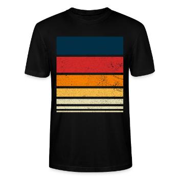 Retro Muster Vintage - Stanley/Stella Unisex Bio-T-Shirt CRAFTER - Schwarz - Vorne - Alina (178cm) & Michal (187cm)