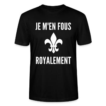 JE M EN FOUS ROYALEMENT - FLEUR DE LYS - T-shirt bio CRAFTER Stanley Stella Unisexe - noir - Devant - Alina (178cm) & Michal (187cm)