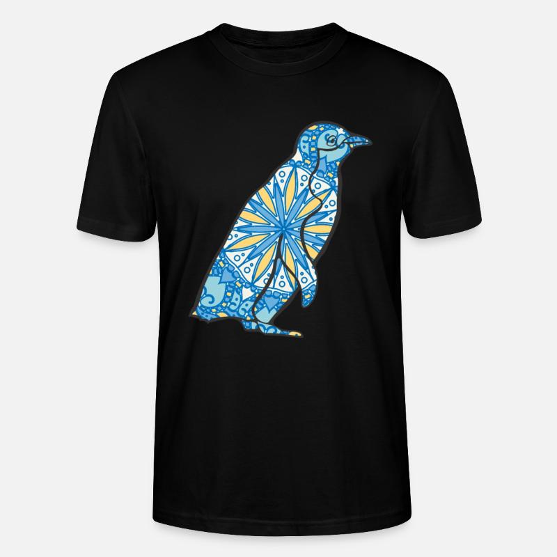 Mandala Penguin Geometric Pattern Art - T-shirt bio CRAFTER Stanley Stella Unisexe - noir