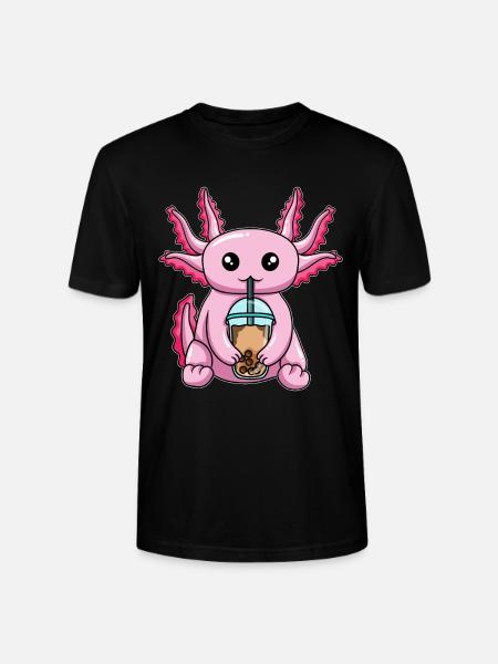 Axolotl drinks bubble tea - Stanley/Stella CRAFTER Unisex Organic T-Shirt - black
