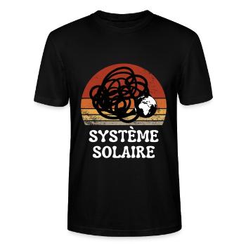 Système solaire science Vintage Sunset Rétro - T-shirt bio CRAFTER Stanley Stella Unisexe - noir - Devant - Alina (178cm) & Michal (187cm)