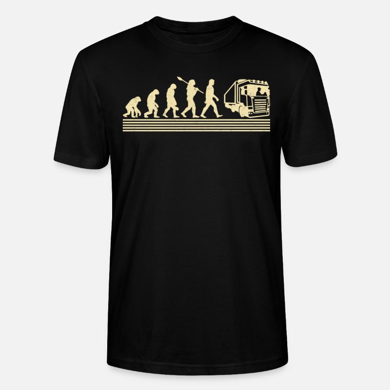 Truck driver evolution - Stanley/Stella CRAFTER Unisex Organic T-Shirt - black